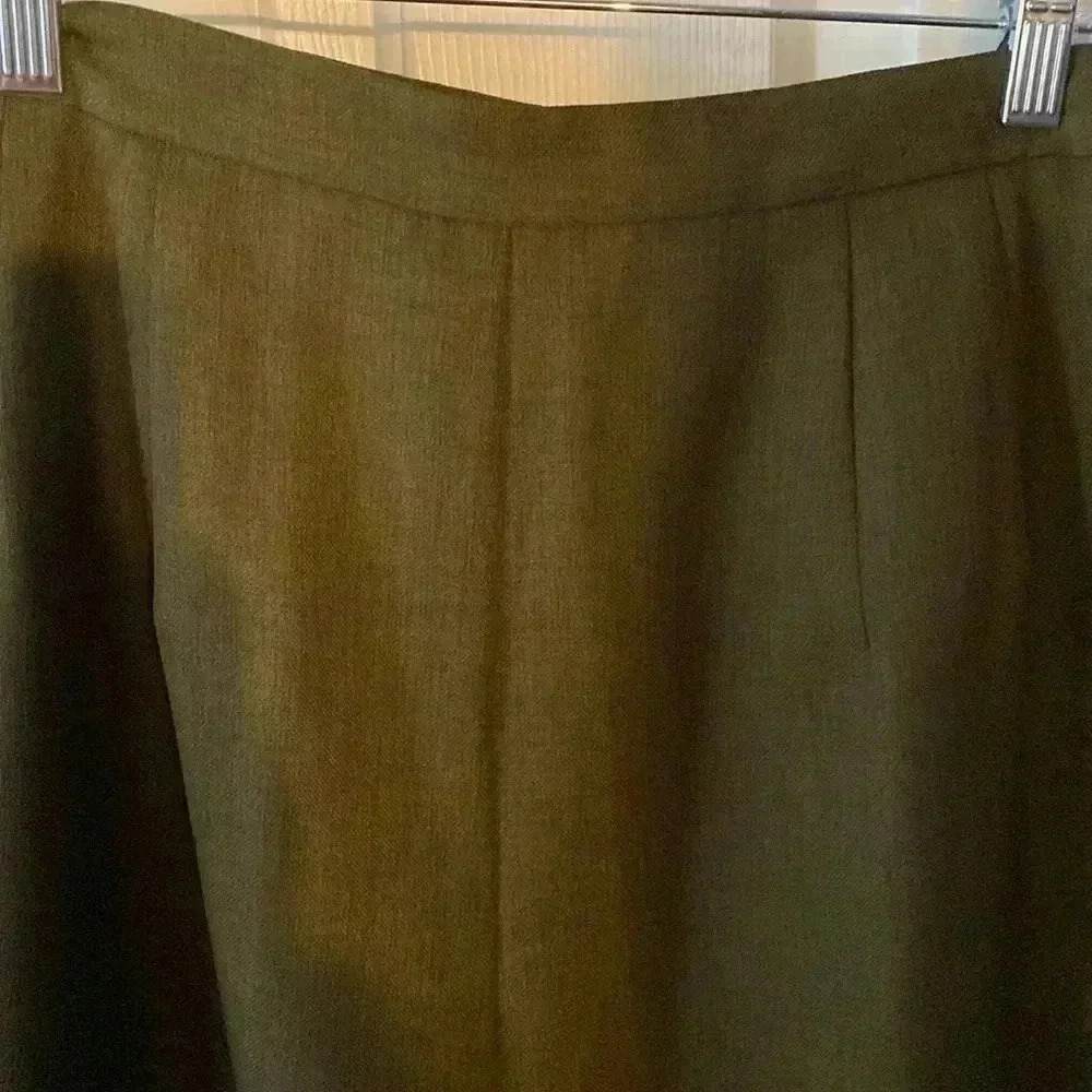 Dark Green 18 W Trousers with zipper button on the side with back elastic waist - Picture 3 of 8